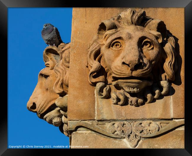 Sculptural Detail of the Sir Walter Scott Monument in Glasgow Framed Print by Chris Dorney