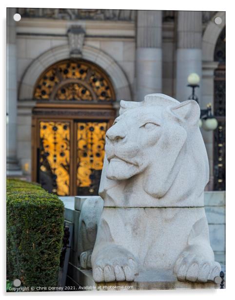 Lion at the Glasgow Cenotaph in Glasgow, Scotland Acrylic by Chris Dorney