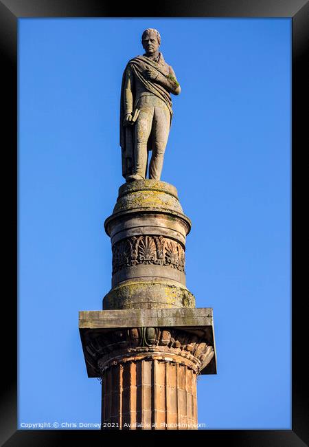 Sir Walter Scott Monument on George Square in Glasgow, Scotland Framed Print by Chris Dorney
