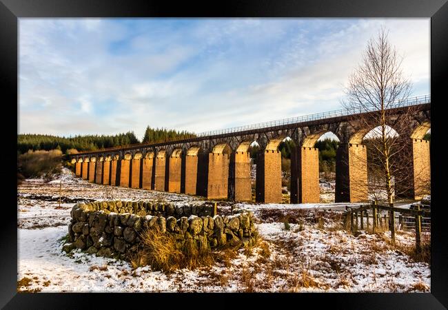 The old victorian red brick Big Water of Fleet Railway Viaduct, Scotland Framed Print by SnapT Photography