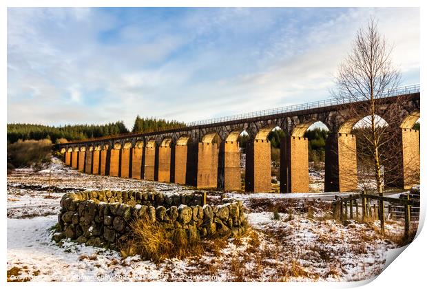 The old victorian red brick Big Water of Fleet Railway Viaduct, Scotland Print by SnapT Photography