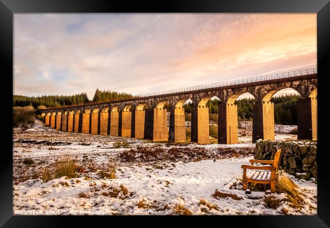 The old victorian red brick Big Water of Fleet Railway Viaduct, Scotland Framed Print by SnapT Photography