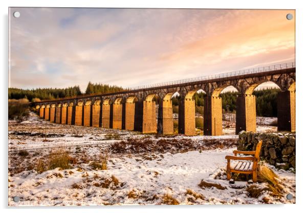 The old victorian red brick Big Water of Fleet Railway Viaduct, Scotland Acrylic by SnapT Photography
