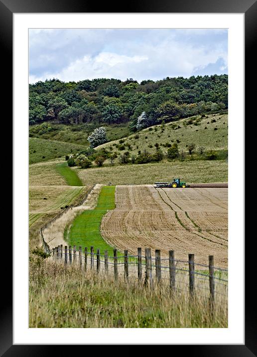 Chiltern Tractor Framed Mounted Print by Richard Thomas