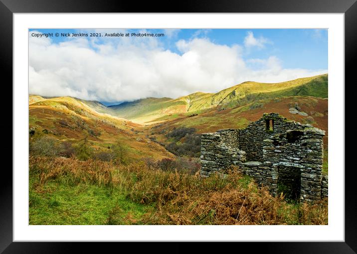 Abandoned Hut Troutbeck Valley Lake District  Framed Mounted Print by Nick Jenkins