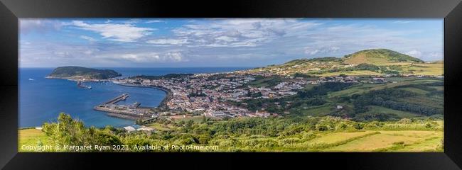 Horta town and Harbour Faial Azores Framed Print by Margaret Ryan