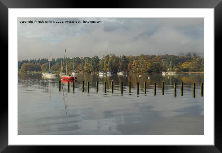 Windermere Waters Edge Ambleside Lake District Framed Mounted Print by Nick Jenkins