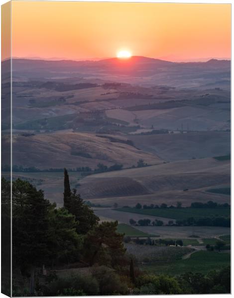 Sunrise in the Hills of Montalcino Canvas Print by Dietmar Rauscher