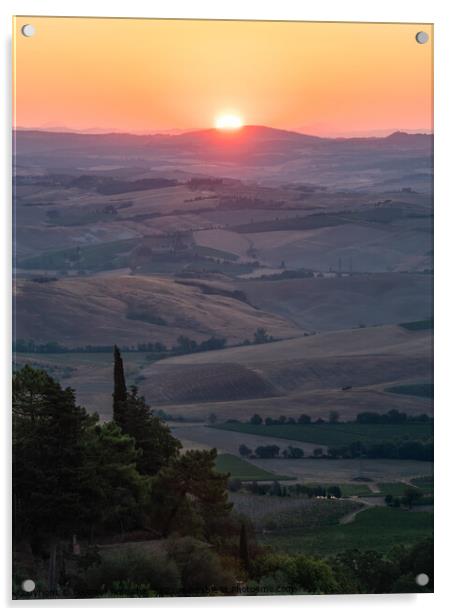 Sunrise in the Hills of Montalcino Acrylic by Dietmar Rauscher