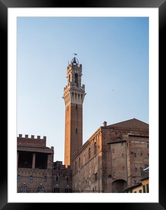 Torre del Mangia Tower in Siena, Italy Framed Mounted Print by Dietmar Rauscher