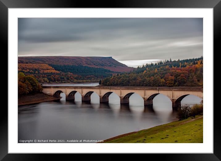 Autumn comes to Ladybower Reservoir Framed Mounted Print by Richard Perks