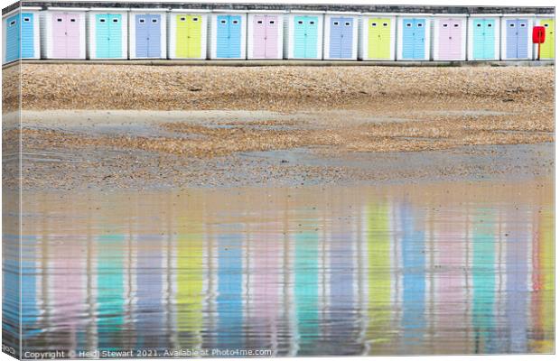 Lyme Regis Beach Huts Canvas Print by Heidi Stewart
