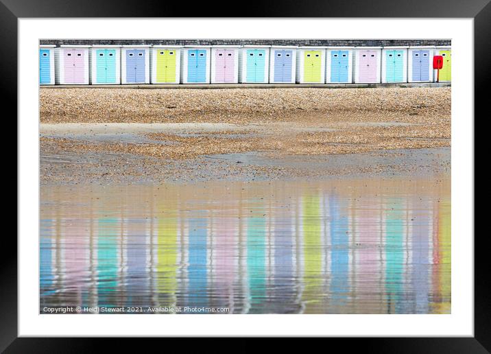 Lyme Regis Beach Huts Framed Mounted Print by Heidi Stewart