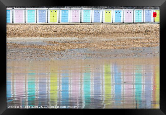 Lyme Regis Beach Huts Framed Print by Heidi Stewart