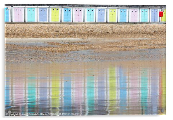 Lyme Regis Beach Huts Acrylic by Heidi Stewart