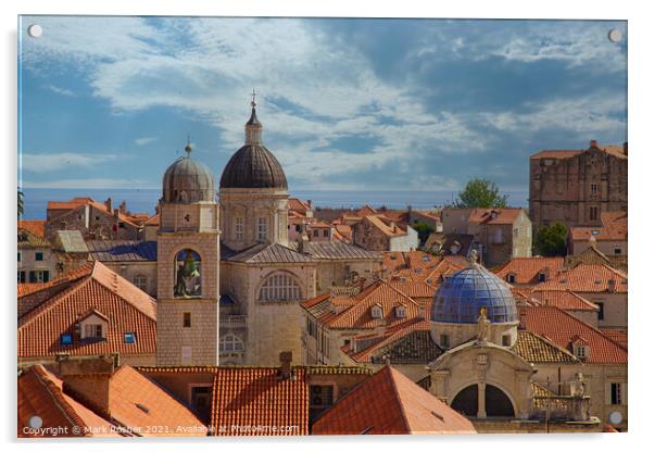 Dubrovnik Roofscape Acrylic by Mark Rosher