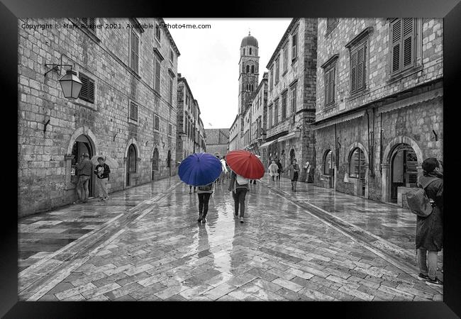 Wet Day in Dubrovnik Framed Print by Mark Rosher
