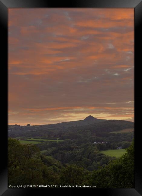 Sharptor Sunset Framed Print by CHRIS BARNARD