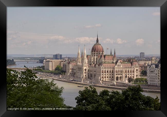 Hungarian Parliament Building in Budapest  Framed Print by Jon Jones