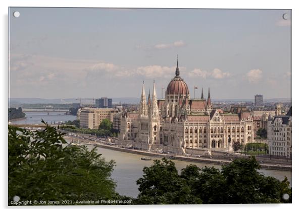 Hungarian Parliament Building in Budapest  Acrylic by Jon Jones