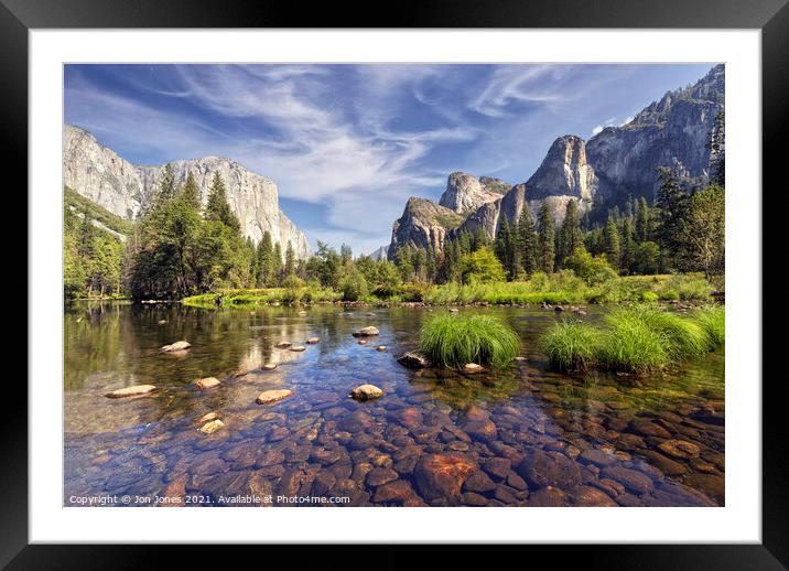 The River Merced in Yosemite, California  Framed Mounted Print by Jon Jones