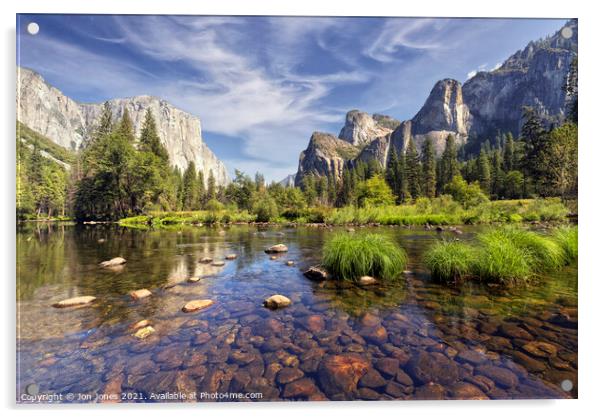 The River Merced in Yosemite, California  Acrylic by Jon Jones