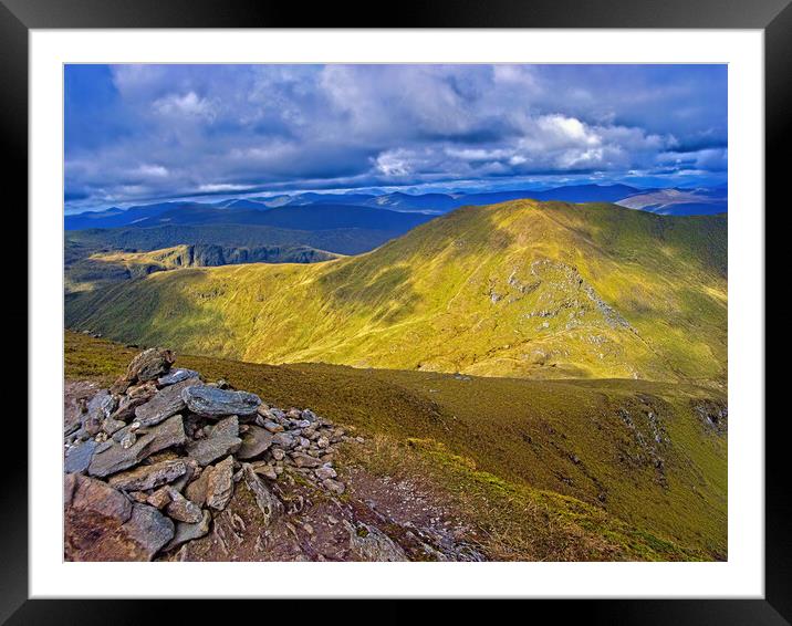 On the way down from Ben Lawers Framed Mounted Print by Geoff Storey