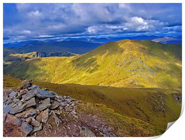 On the way down from Ben Lawers Print by Geoff Storey