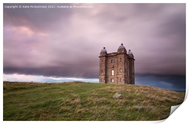 Dramatic storm clouds at Lyme Park Print by Katie McGuinness