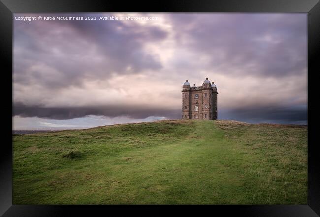 Dramatic storm clouds at Lyme Park Framed Print by Katie McGuinness