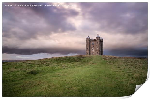 Dramatic storm clouds at Lyme Park Print by Katie McGuinness