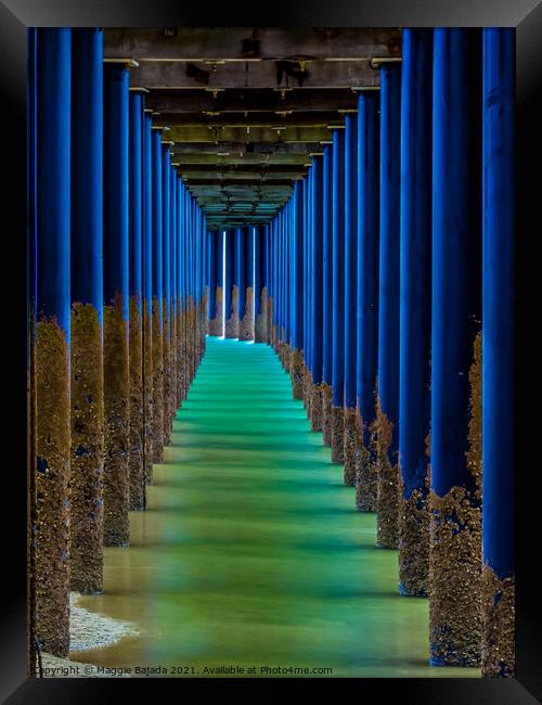 Blue Pier under Uranguan, Queensland, Australia. Framed Print by Maggie Bajada