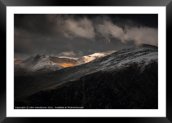 Autumn Snowdonia mountains Framed Mounted Print by John Henderson