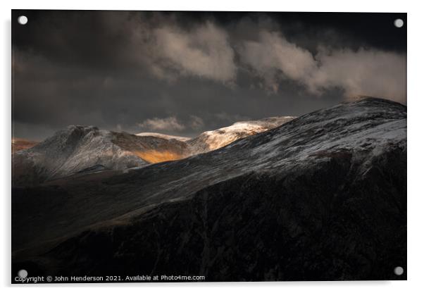 Autumn Snowdonia mountains Acrylic by John Henderson