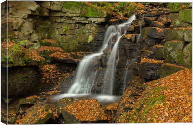 Wharnley Burn Waterfall Canvas Print by Kevin Winter