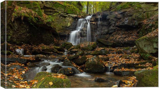 Wharnley Burn Waterfall Canvas Print by Kevin Winter
