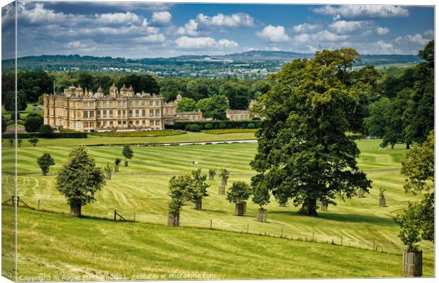 A Stately View of Longleat House Canvas Print by Roger Mechan