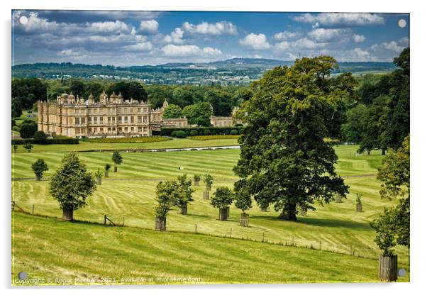 A Stately View of Longleat House Acrylic by Roger Mechan