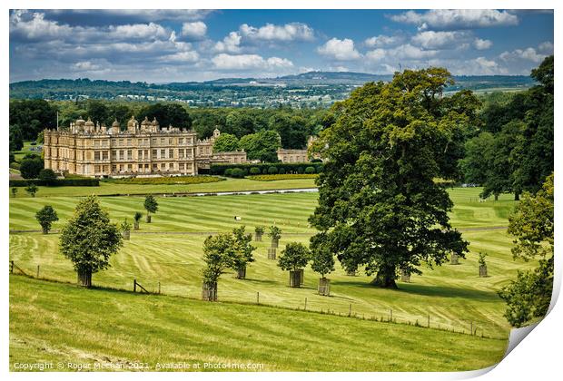 A Stately View of Longleat House Print by Roger Mechan