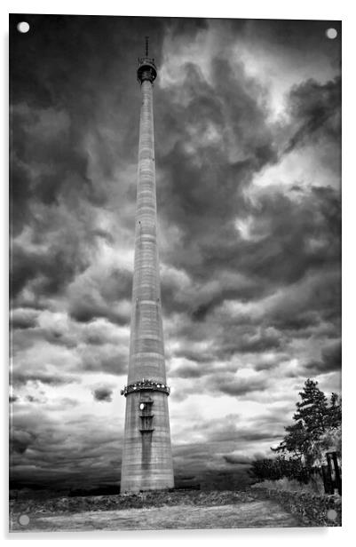 Emley Moor Tower Acrylic by Darren Galpin