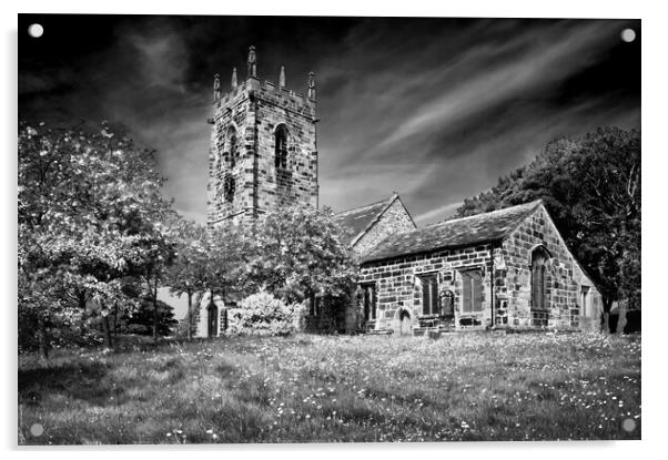 St Michael's Church, Emley   Acrylic by Darren Galpin