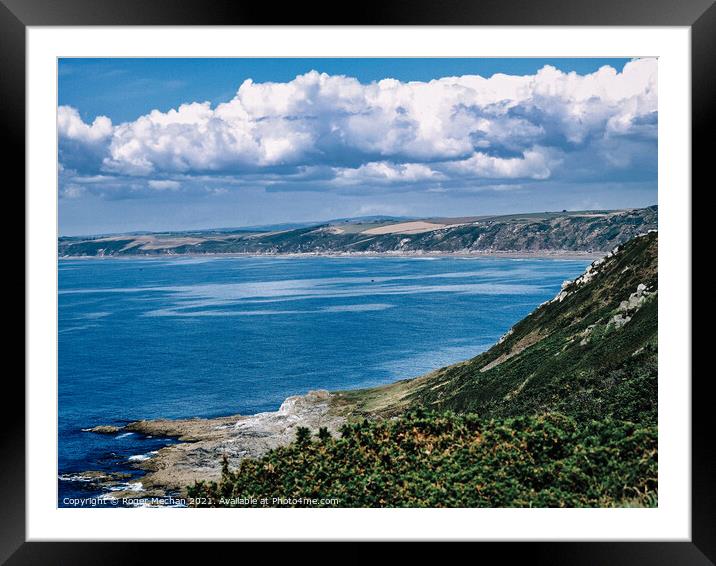 Serenity of Whitsand Bay Framed Mounted Print by Roger Mechan