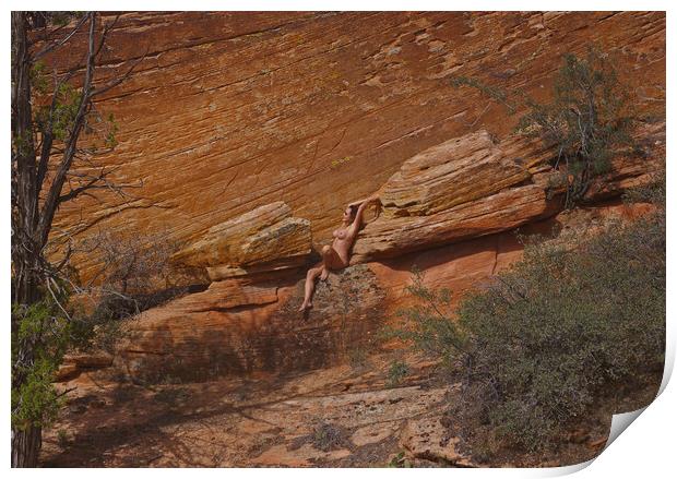 Nude in the Canyon Print by Amy Rogers