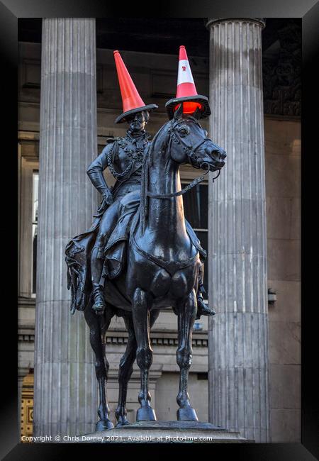 Duke of Wellington Statue in Glasgow, Scotland Framed Print by Chris Dorney