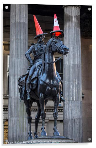 Duke of Wellington Statue in Glasgow, Scotland Acrylic by Chris Dorney