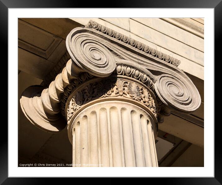 Detail of the Royal Bank of Scotland Building in Glasgow, Scotla Framed Mounted Print by Chris Dorney