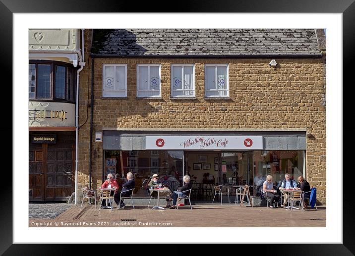 Banbury UK pavement cafe Framed Mounted Print by Raymond Evans