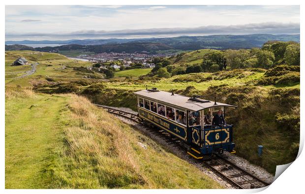 Great Orme tram going up to the summit Print by Jason Wells