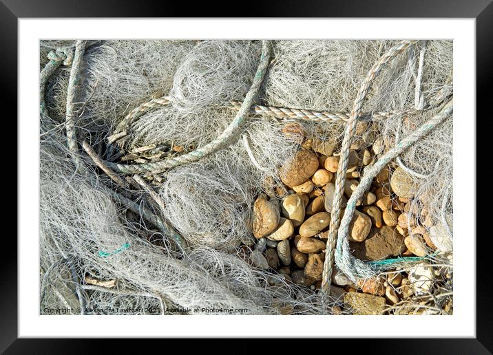 Nets, Ropes and Pebbles  Framed Mounted Print by Alexandra Lavizzari