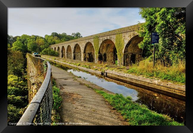 Llangollen Canal at Chirk Framed Print by Diana Mower